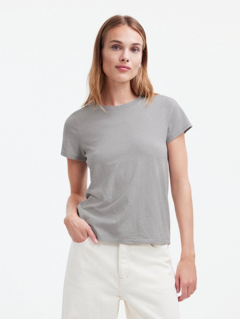 Madewell Northside Vintage Heather Gray T-Shirt Size M - Picture 2 of 6